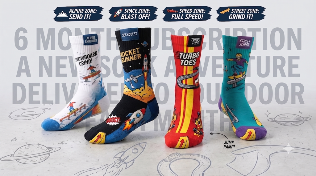 6-Month Subscription to Adventure Socks For Kids